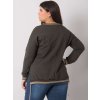 Dámska blúzka plus size tmavo-zelená RV-BZ-7157.87P (Farba Tmavá-khaki, Veľkosť ONE SIZE)