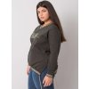 Dámska blúzka plus size tmavo-zelená RV-BZ-7157.87P (Farba Tmavá-khaki, Veľkosť ONE SIZE)