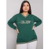 Dámska blúzka plus size tmavo-zelená RV-BZ-7157.87P (Farba Tmavá-khaki, Veľkosť ONE SIZE)