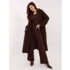 Dámsky kabát farba tmavo-hnedá kód IT-PL-97150.26 : na temu obdobie Jeseň / zima (Farba Tmavo-hnedá, Veľkosť ONE SIZE)