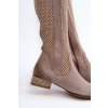 Dámske čižmy  béžové kód obuvi 06467-04/00-1 BEŻ (Veľkosť 40)