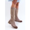 Dámske čižmy  béžové kód obuvi 06467-04/00-1 BEŻ (Veľkosť 40)