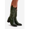 Dámske čižmy  zelené kód obuvi RMR2337-11 ZIELONY (Veľkosť 39)