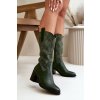 Dámske čižmy  zelené kód obuvi RMR2337-11 ZIELONY (Veľkosť 39)