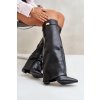 Dámské Kozačky Eko Kůže S Otočeným Štítem Na Podpatku Černé Avamora (Veľkosť 40)