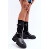 Dámske čižmy  čierne kód obuvi 55-80 BLACK (Veľkosť 39)
