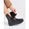 Čierne dámske snehule na platforme Shelvt kod CCC -1- JS1-A02B (Veľkosť 36)