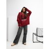 Dámska bordová športová mikina bez kapucne RV-BL-A1035.13 (Farba Bordová, Veľkosť ONE SIZE)