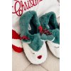 Vánoční Dámske papuče s motivem soba kožené zelené orsella / MD9693 D.GREEN (Veľkosť 40)