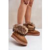 Kožené Sněhule Na Platformě S Kožešinou Camel Avirisa (Veľkosť 37)