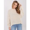 Dámsky sveter farba Svetlo-béžová kód CH-SW-72610.62 (Farba Svetlo-béžová, Veľkosť ONE SIZE)