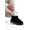 Módní semišové nízke snehule čierne nucca / W5828 BLACK (Veľkosť 38)