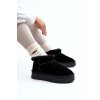 Módní semišové nízke snehule čierne nucca / W5828 BLACK (Veľkosť 38)