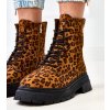 Dámske členkové topánky hnedé kód SL-A30 - GM SL-A30 LEOPARD PRINT 38 - GM (Veľkosť 39)