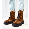 Dámske členkové topánky hnedé kód SL-A30 - GM SL-A30 LEOPARD PRINT 38 - GM (Veľkosť 39)