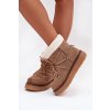 Dámske snehule na platforme s viazaním svetlo hnedé roselya / WSB255308-8 KHAKI (Veľkosť 40)