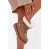 Dámske snehule na platforme s viazaním svetlo hnedé roselya / WSB255308-8 KHAKI (Veľkosť 40)