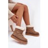Dámske snehule na platforme s viazaním svetlo hnedé roselya / WSB255308-8 KHAKI (Veľkosť 40)