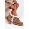Dámske snehule na platforme s viazaním svetlo hnedé roselya / WSB255308-8 KHAKI (Veľkosť 40)