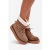 Dámske snehule na platforme s viazaním svetlo hnedé roselya / WSB255308-8 KHAKI (Veľkosť 40)