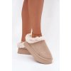 Dámske snehule na platforme s kožušinkou a prešívanéi svetlo béžove arelina / 25826 BEIGE (Veľkosť 37)