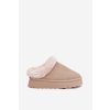 Dámske snehule na platforme s kožušinkou a prešívanéi svetlo béžove arelina / 25826 BEIGE (Veľkosť 37)