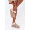 Dámske snehule na platforme s kožušinkou a prešívanéi svetlo béžove arelina / 25826 BEIGE (Veľkosť 37)