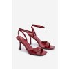 Dámske Sandále na podpätku eco koža bordové brisora / SQC-203 WINE (Veľkosť 37)
