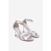 Sandále na podpätku strieborné revella / LOLA5266 SILVER (Veľkosť 38)