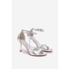Sandále na podpätku strieborné revella / LOLA5266 SILVER (Veľkosť 38)