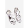 Sandále na podpätku strieborné revella / LOLA5266 SILVER (Veľkosť 38)