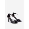 Lakované Sandále na vysokom podpätku čierne revella / LOLA5266 BLACK (Veľkosť 37)