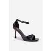 Lakované Sandále na vysokom podpätku čierne revella / LOLA5266 BLACK (Veľkosť 37)