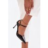 Lakované lodičky s remienkom čierne tarilin / LE150P BLACK (Veľkosť 40)