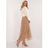 Dámska S volánom sukňa hnedá camel kód 24-TemU-H/M-TW-SD-BI-881.43P (Farba Hnedá camel, Veľkosť ONE SIZE)