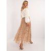 Dámska S volánom sukňa hnedá camel kód 24-TemU-H/M-TW-SD-BI-881.43P (Farba Hnedá camel, Veľkosť ONE SIZE)