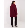 Dámsky kabát farba bordová kód IT-PL-96965.19 : na temu obdobie Jeseň / zima (Farba Bordová, Veľkosť ONE SIZE)