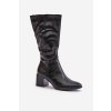 Dámske čižmy  čierne kód obuvi ASA217-2 CZARNY (Veľkosť 37)