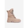 Eko Kožené Boty Workery Se Zdobením Zateplené D&A Bežové MR880-080 (Veľkosť 38)