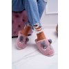 Dámske papuče s kožušinou panda tmavo ružové fimeo / KP03-12 D.PINK (Veľkosť 36.5)