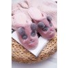 Dámske papuče s kožušinou panda tmavo ružové fimeo / KP03-12 D.PINK (Veľkosť 36.5)