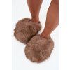 Dámske kožené papuče hnedé iseline / 5280 CAMEL (Veľkosť 36)