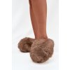 Dámské kožené papuče hnědé Iseline (Veľkosť 36)