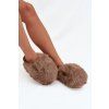 Dámske kožené papuče hnedé iseline / 5280 CAMEL (Veľkosť 36)