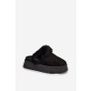 Dámské papuče na platformě s kožíškem černé Linaris (Veľkosť 36)