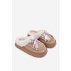 Dámské papuče s kožešinou a mašlí Béžové Fenella (Veľkosť 36.5)