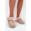 Dámske papuče s kožušinou béžove carisse / WIS255223-0 BEIGE (Veľkosť 36.5)