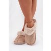 Dámske papuče s kožušinou béžove carisse / WIS255223-0 BEIGE (Veľkosť 36.5)