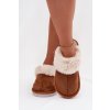 Dámske papuče s kožušinou camel carisse / WIS255223-0 CAMEL (Veľkosť 36.5)