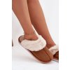 Dámske papuče s kožušinou camel carisse / WIS255223-0 CAMEL (Veľkosť 36.5)